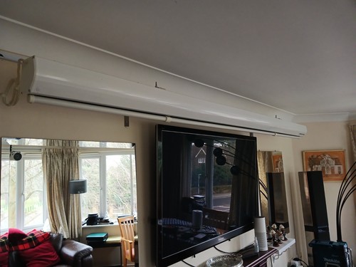 HD Electric Motorised Projector Screens Home Theaters Cinema Projection 4:3 16:9 - Picture 1 of 4