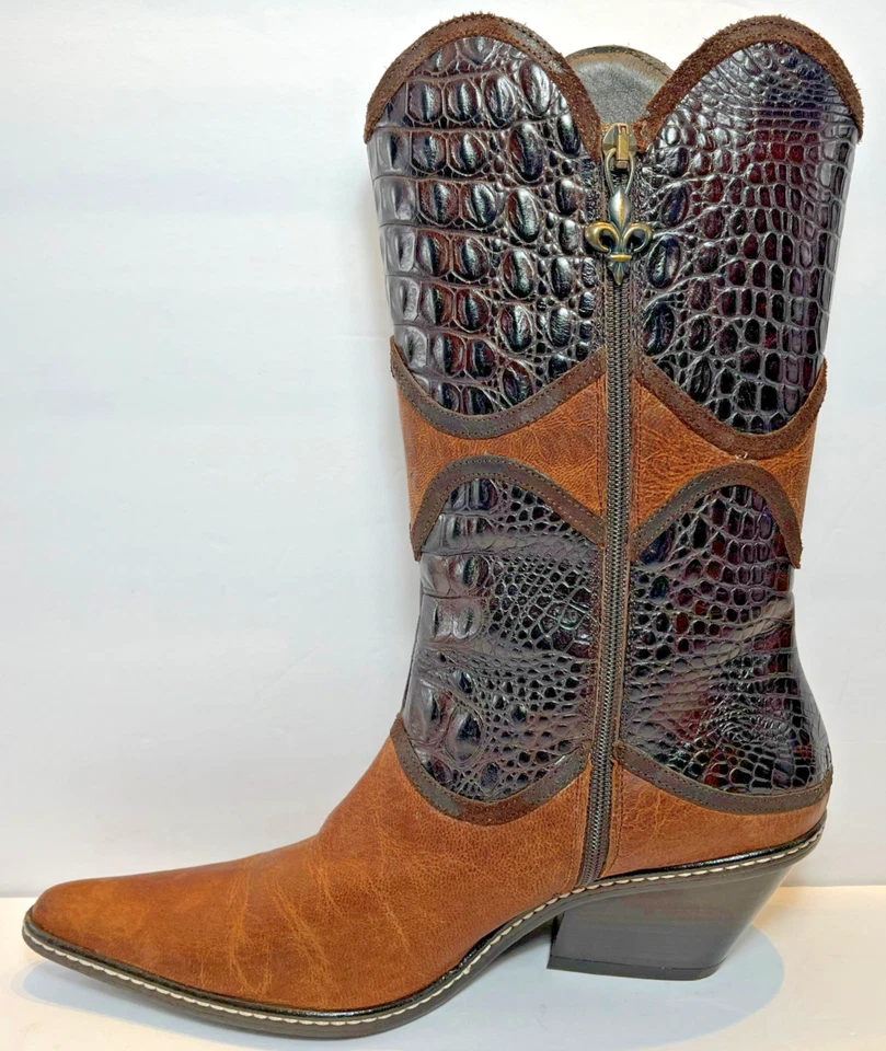 Botas de Vaquero Para Mujer 7.5 Donald J Pliner Western Couture JaJa/Paz Hechas en Italia Foto 3 de 4