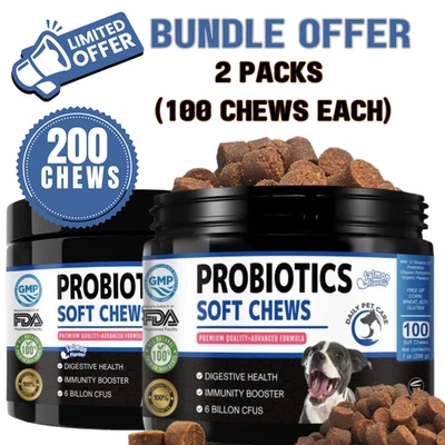 DAILY PET CARE Probiotic Chews for Dogs – Gut Health, Digestion, Itchy Skin & Allergy Relief