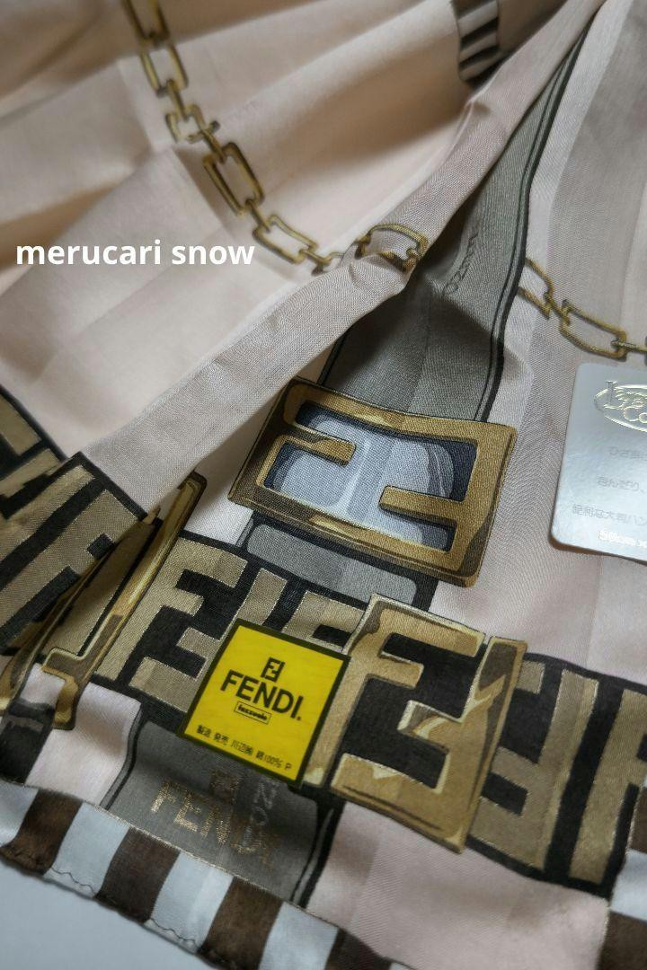 Fendi Scarf Beige Cotton Stripe Chain Women Italy 115364 | eBay