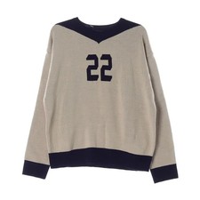 Noang 22 Vintage Number Knit Sweater - Navy, Size M