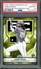 James Wood RC 2025 Topps Chrome Black Rookie Design Variations /50 PSA 10