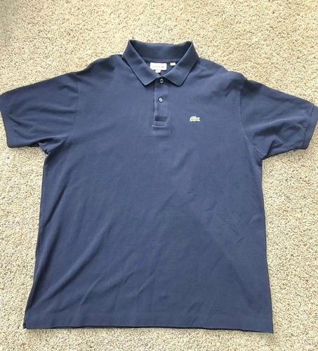 Lacoste Green Crocodile Men's Polo Shirt Navy Blue Sz 2XLT Short Sleeves - Picture 10 of 15