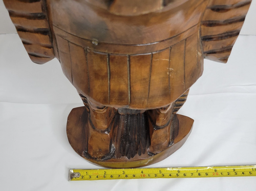 Vintage Cigar Shop Hand Carved Wooden Indian Chief, CounterTop Model Flat Back - Picture 11 of 12