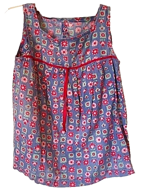Kniffi Camisetas sin mangas para mujer, brasier integrado, plisado, ajuste holgado, casual, tallas S-XXXXL, azul, (Blue-Flower