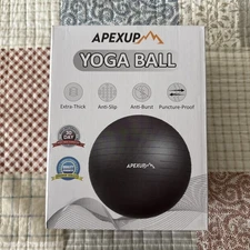 APEXUP Yoga Ball Exercise Ball, Size Large 65cm, Blue   : OPEN BOX
