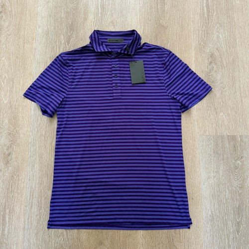 G/FORE G4 Perforated Men’s Medium Purple Stripe Golf Polo Shirt NWT ...