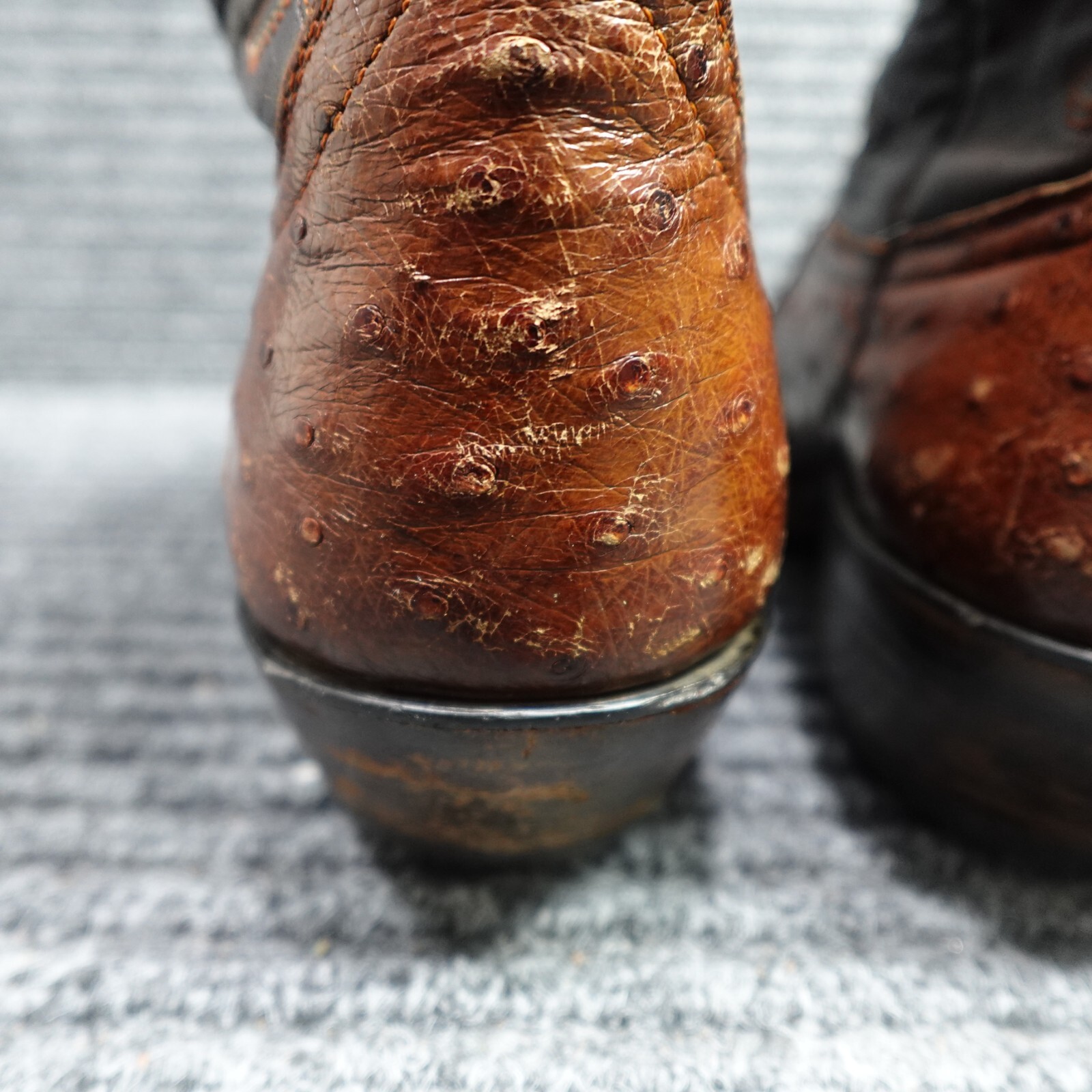 Mingo Boots Mens 12 Brown Vintage Ostrich Co El Paso TX Cowboy Boots eBay