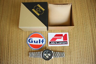 GULF MCLAREN CHRONOGRAPH F1 RACING TEAM CREW SPONSOR GIFT PROMO WATCH BOX SET