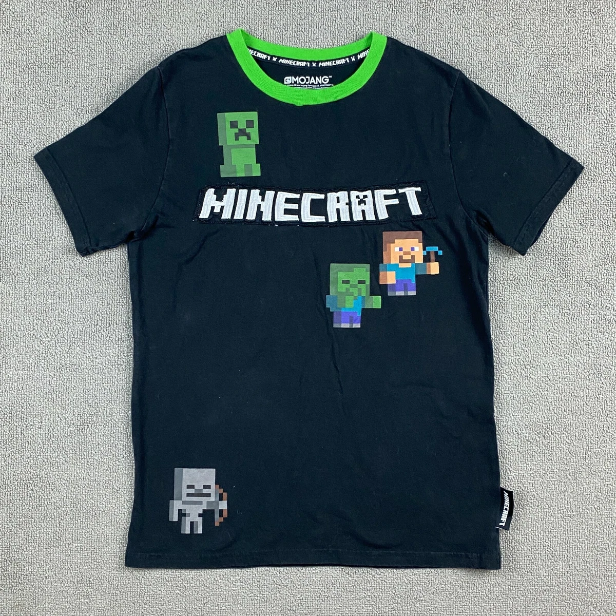 Mojang Youth Kids Boys Minecraft T Shirt Large Creeper Steve L