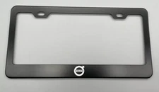 Laser Engraved Volvo logo Black  License Plate Frame Stainless Steel fit 