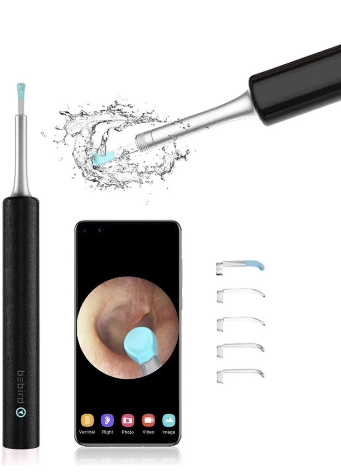 BEBIRD Ear Cleaner Ear Wax Removal Tool Wireless Otoscope 1080P 6 LED Waterproof สำนักงานสิทธิ