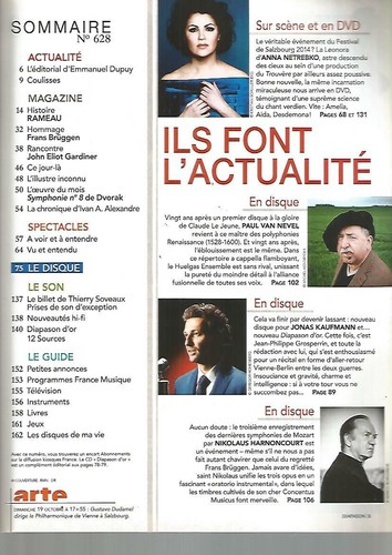 DIAPASON NR. 628 ZWEIG / HOMMAGE AN F. BRUGGEN / SYMPHONIE NR. 8 VON DVORAK - Bild 2 von 2