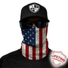 SA Co - America Flag - Face Neck Shield Mask Seamless Bandana Motorbike Tube