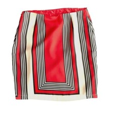 New York  Company 90's Retro Mini Skirt Geometric Party Cocktail Red Black 8