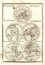 Cartina Del Mondo 3 Mappe Su 1 Foglia Originale Incisione Paese Mallet 1719 2