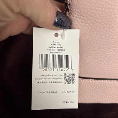KATE SPADE HANNA CROSSBODY BAG PURSE PEBBLED LEATHER CHALK PINK