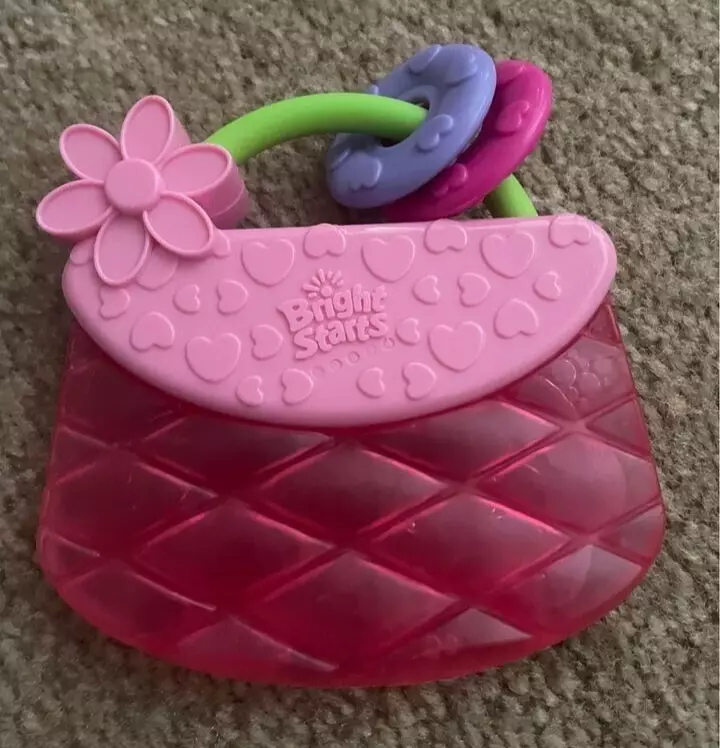 Cartera Bright Starts Carry & Teethe Juguete Mordedor Chillble Infantil Niña Rosa Foto 2 de 2