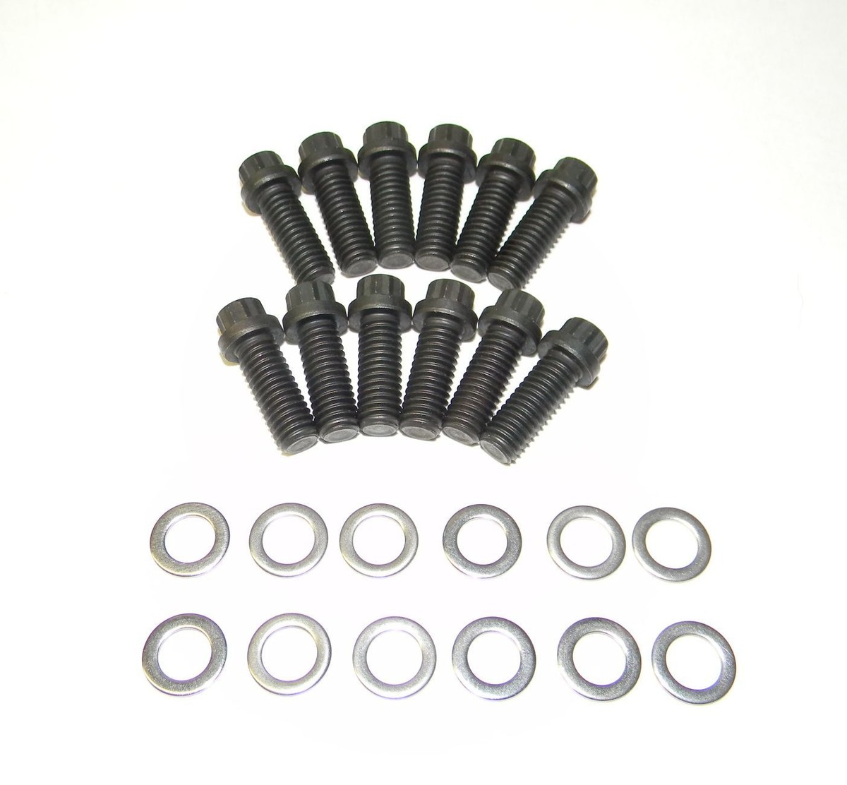Chevy Sbc 350 12 Point Black Oxide Intake Manifold Bolt Kit - Foto 10