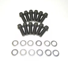 Chevy Small Block 12 Pt Black Oxide Grade 8 Intake Manifold Bolt Kit NEW