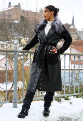 Ledermantel COCO mit Ledergürtel Frühjahr- und Sommerledermantel - Main Image