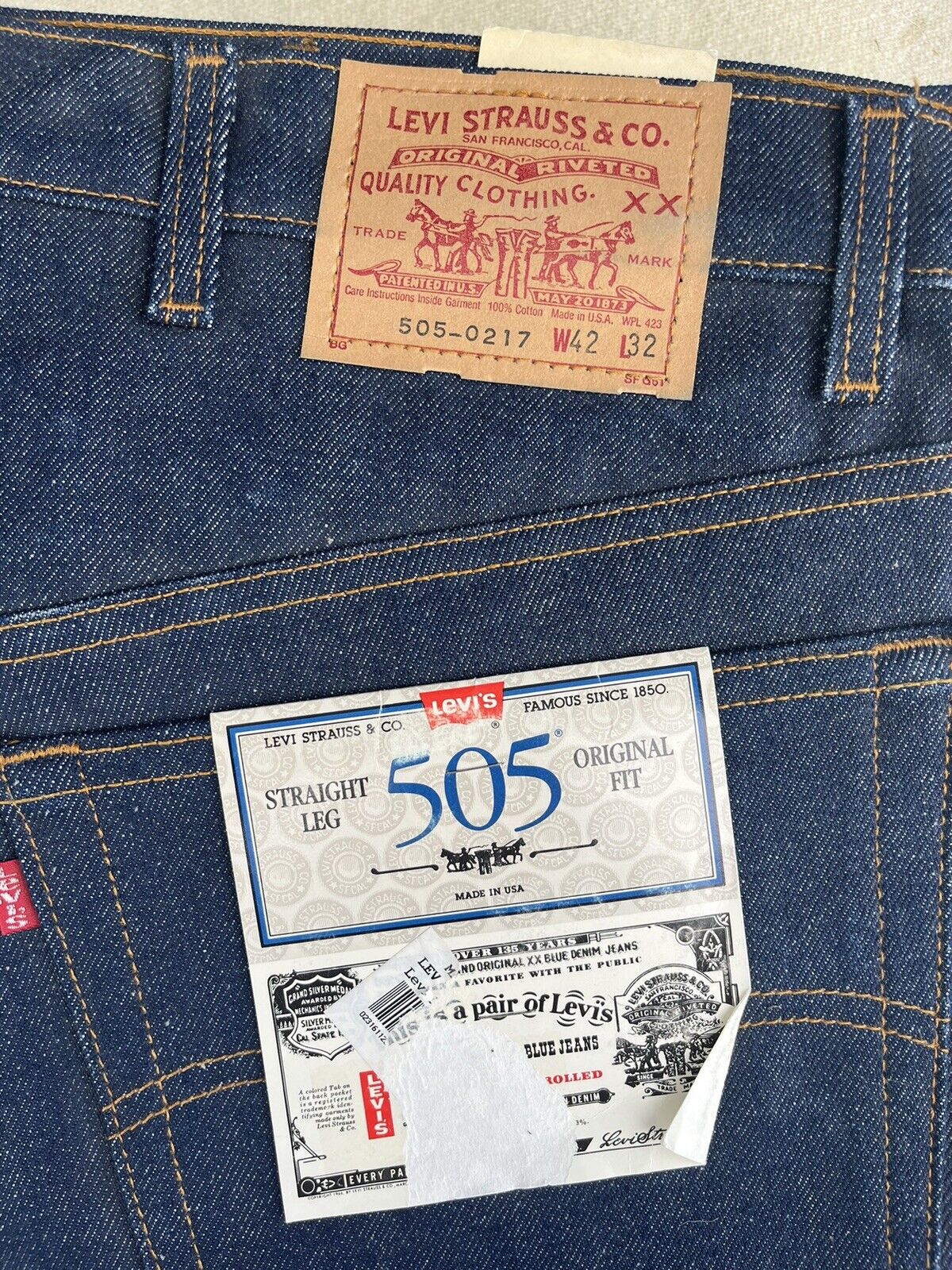 Levi’s 505-0217 Made In USA 4 Pair Lot - 42x32 Vi… - image 5