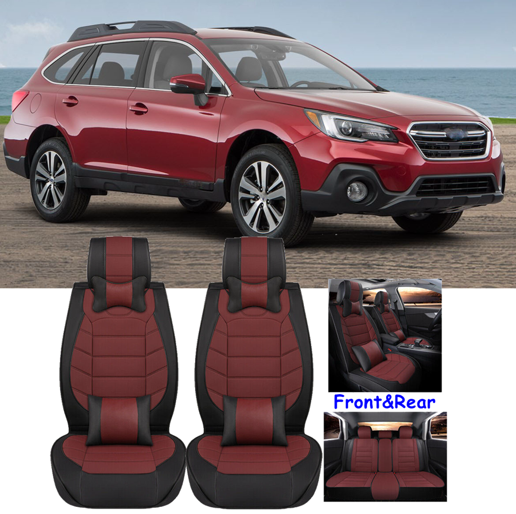 Car Seat Covers 5-Seater Front Rear Full Set PU Leather For Subaru Outback