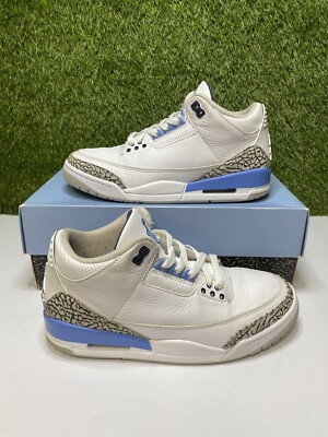 Air Jordan 3 UNC University Blue Retro Size 8 Men White Sneakers 2020 CT8532-104
