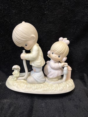 Precious Moments  There Shall Be Showers Of Blessings  Boy&Girl W/Garden Hose  