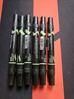 6 Pack PrismaColor Premier Dual Brush LEAF GREEN PB-187 Dual Brush Tip Marker