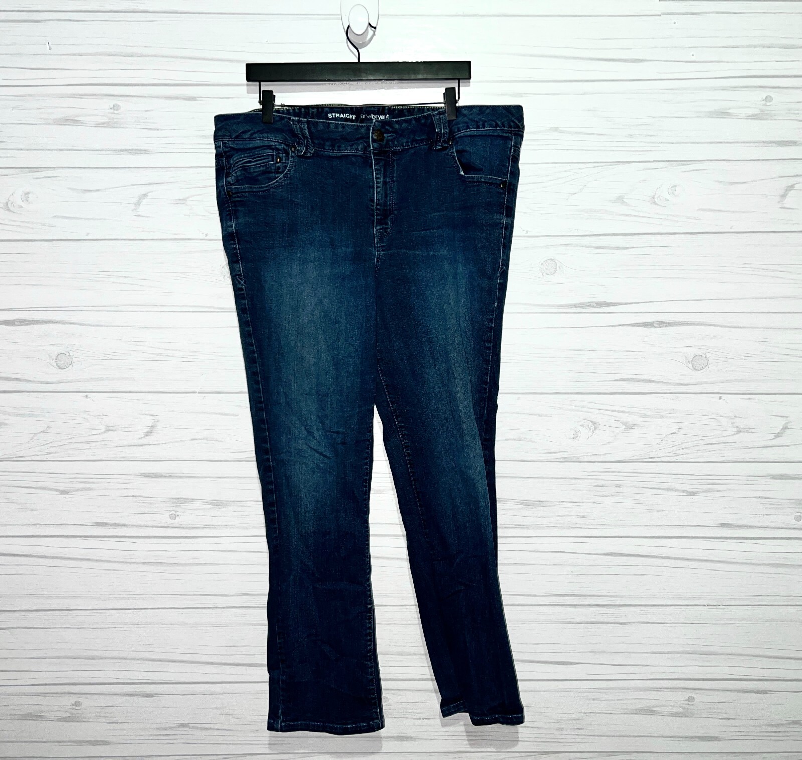 Lane Bryant jeans womens size 20 regular straight blue dark wash high rise slim