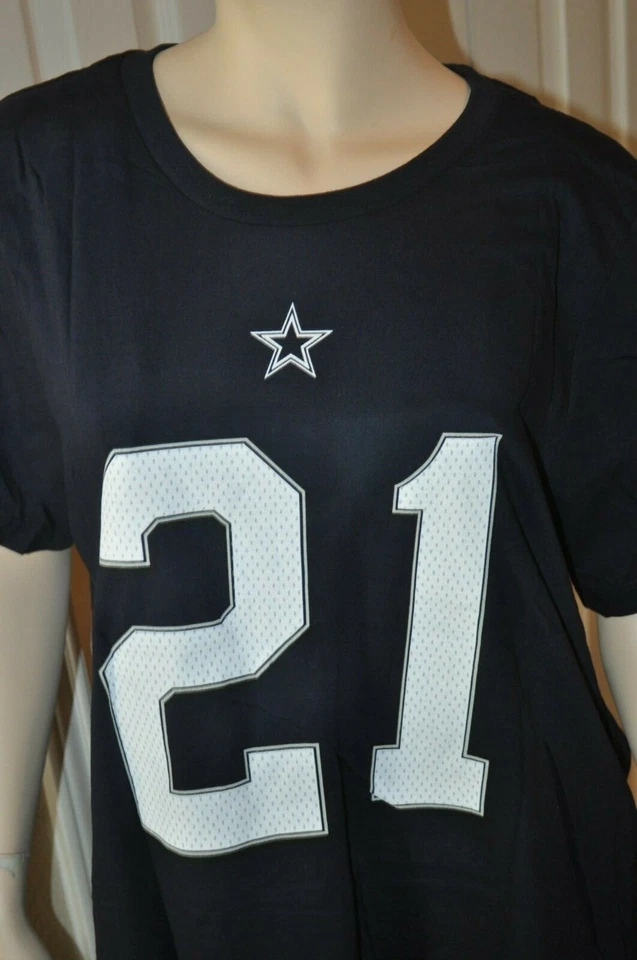 EZEKIEL ELLIOTT DALLAS COWBOYS NFL  WOMEN'S  JERSEY STYLE SHIRT NAVY XL-4XL NWT — 第 2/4 张图片