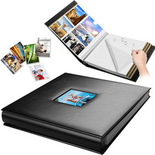 Photo Album Self Adhesive 80 Sticky Pages Leather Cover Scrapbook Photos Book fo
