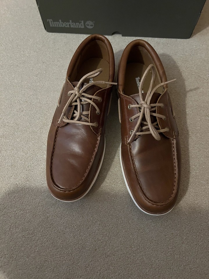 Timberland Men's Bradstreet Full Grain Leather 3Eye Boat Shoes, UK 10.