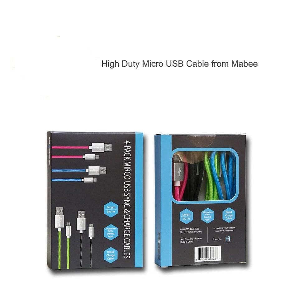 Cell Phone Heavy Duty 4-Pack 3ft/1m Sync/Charge cable For Most Android Phones. - Image 2 of 4