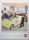 Coke Coca Cola Vintage Soda Pop ad Happy pause for youth of all ages Corvette?