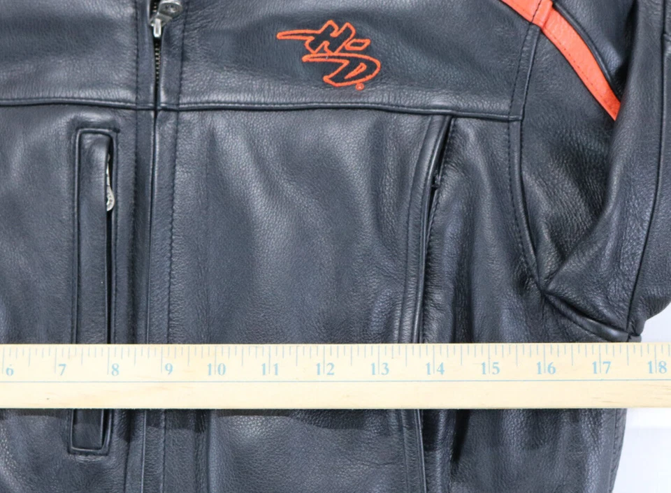 Harley Davidson женщин езды куртка S черная кожаная подкладка вентиляционные отверстия молнии броня бар - Изображение 3 из 4