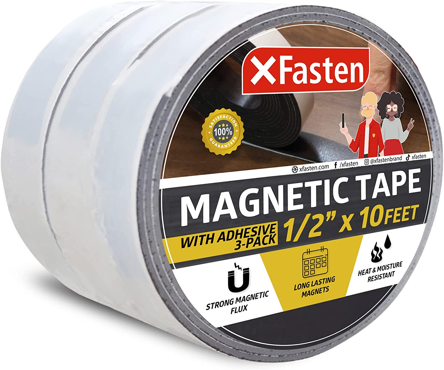 1/2Inch X 10Foot, Pack of 3 Strong Tape Roll, Sticky