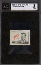 1969 70 OPC O PEE CHEE STAMPS Andre Lacroix KSA 8 MINT Philadelphia Flyers