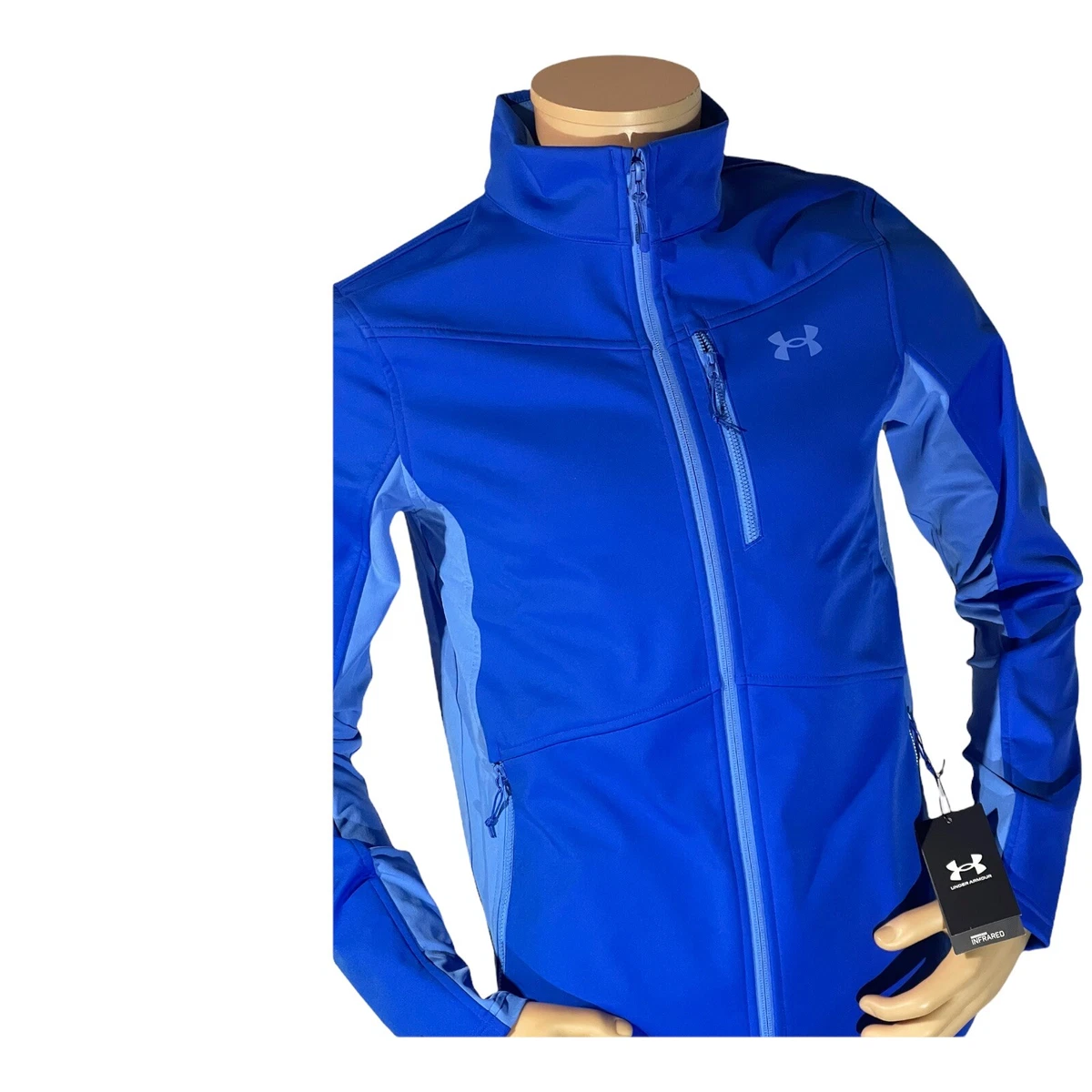 Men Under Armour UA ColdGear Infrared Shield Jacket Blue 1321438-486 $100  Small