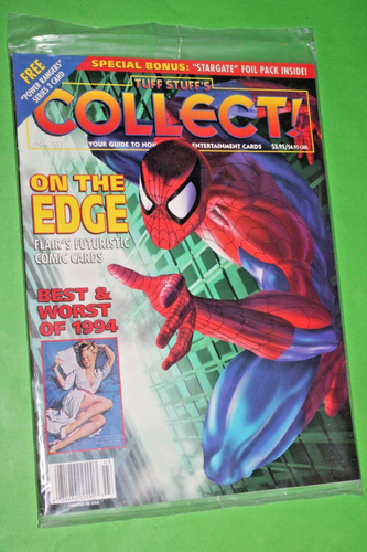 TUFF STUFF'S COLLECT! MAGAZINE SPIDER-MAN FLAIR MARVEL MARCH 1995 SEALED W CARDS - Picture 2 of 16