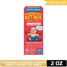 Boudreaux's Butt Paste Maximum Strength 2 oz Diaper Rash Cream Baby Ointment