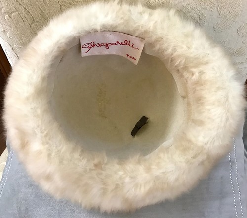 VINTAGE SCHIAPARELLI FAUX FUR HAT Great Design FRANCE - Picture 7 of 9
