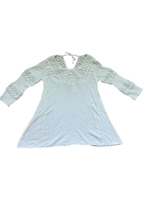 FP One Free People White Crochet 100% Cotton Dress Cover Up XS Beach Travel  | eBay