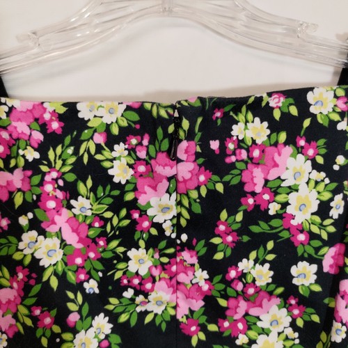 Amanda Smith Size Medium 8 P Dress Black Floral Double Straps Ombre Cotton - Picture 5 of 6