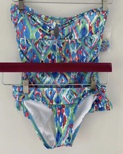 NWT 116 Ella Moss Tankini Bandini Bright Multicolored 2 Piece Swimsuit Size XS