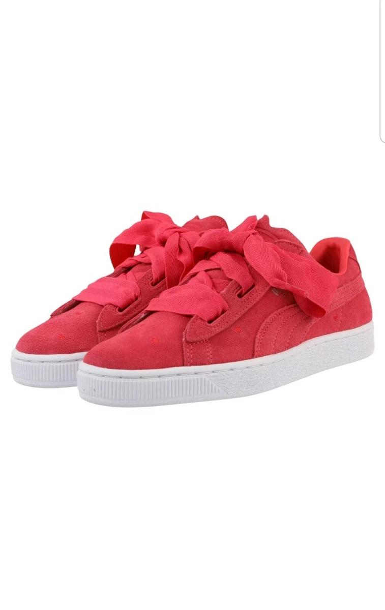 PUMA Pink Lace Up Fashion Youth Kid Sneakers Valentine Girl Shoes New Size  6 | eBay