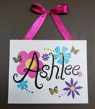 Name Sign personalized handpainted baby kids name on canvas