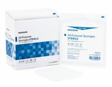 McKesson Gauze Sponge, Cotton, 4-Ply, 2 X 2 Inch Square, Sterile, Box of 50