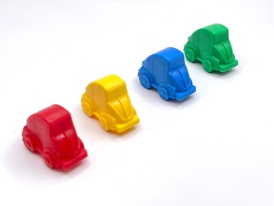 #ad Monopoly Jr. Junior Cars Game Replacement Pieces Parts Red Blue Yellow Green Set $3.27